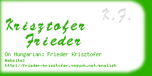 krisztofer frieder business card